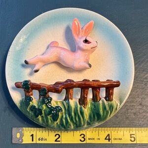 Vintage Ceramic Bunny Wall Plate